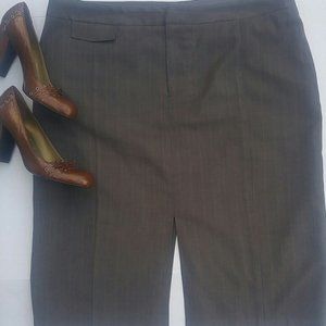 Merona Brown Pinstripe Pencil Double Split Skirt SZ 14